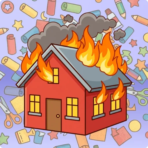 Knutselen: Brandend huis